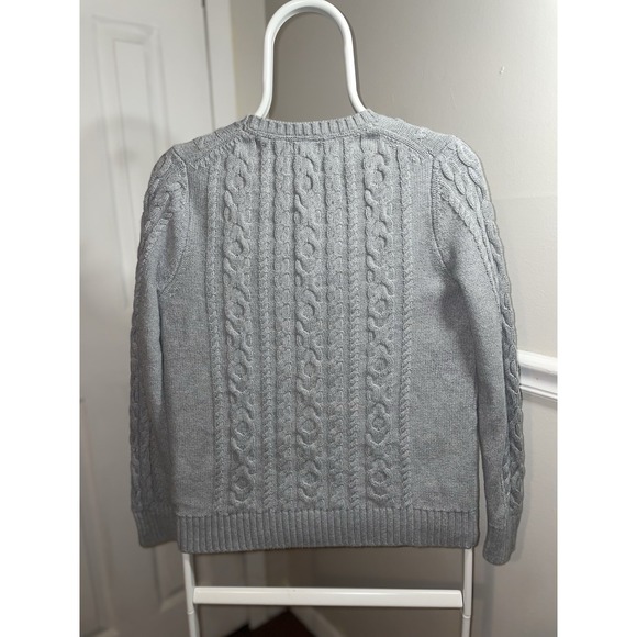 L L Bean Womens Cable Sweater Pullover Light Blue Cotton Preppy Coastal Small - Picture 2 of 5
